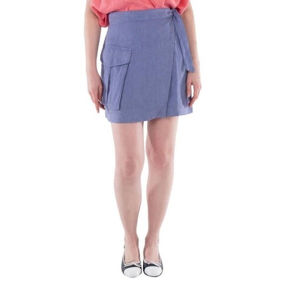 New Polo Ralph Lauren Cargo Linen Wrap Skirt - Picture 1 of 4